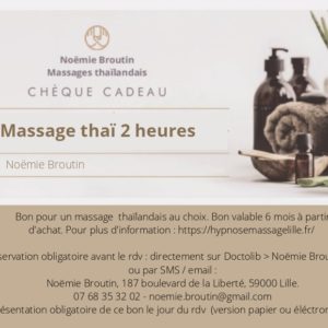 chèque cadeau - noemie broutin - massage thaï 2h